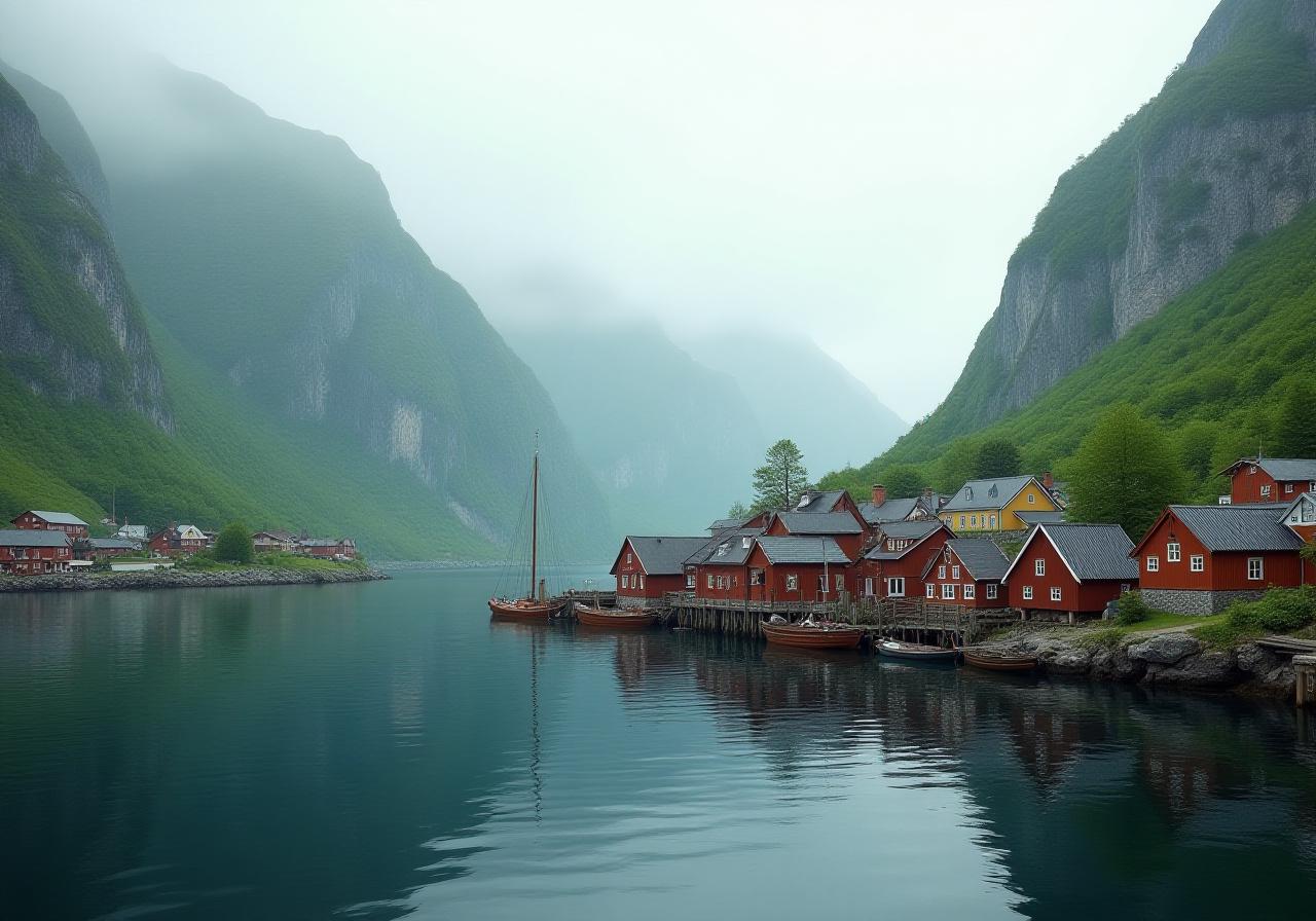 Rolig fjordlandsby